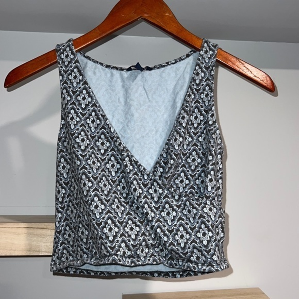Aeropostale, Boho blue wrap crop top